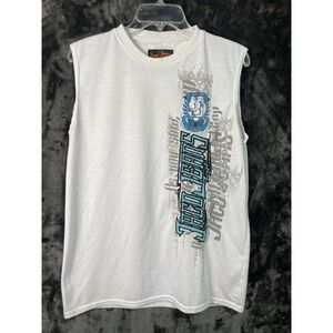 Jaco Jeans Muscle Shirt Men's Large White Y2K Skate Streetwear Graphic